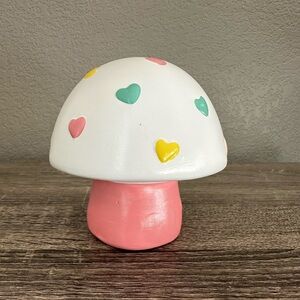 Bullseye's Playground Valentine's Day Target Ceramic Heart Pink Mushroom Pastel